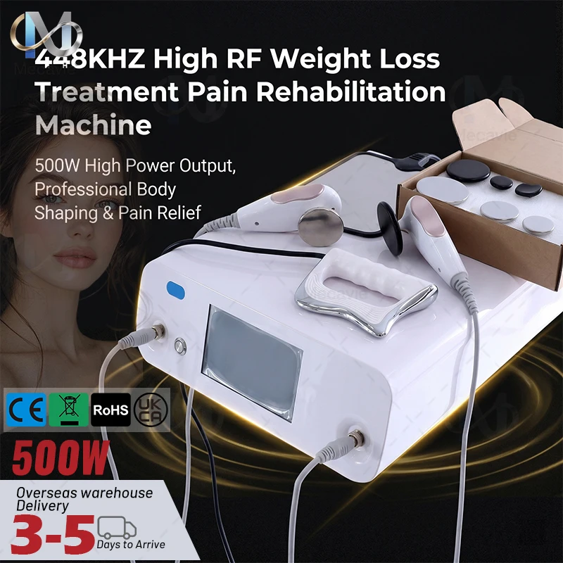 Mecavie 500W CE Certified Physical Therapy Machine with Ceramic Probe and EMS Knife for Pain Management Skin Rejuvenation