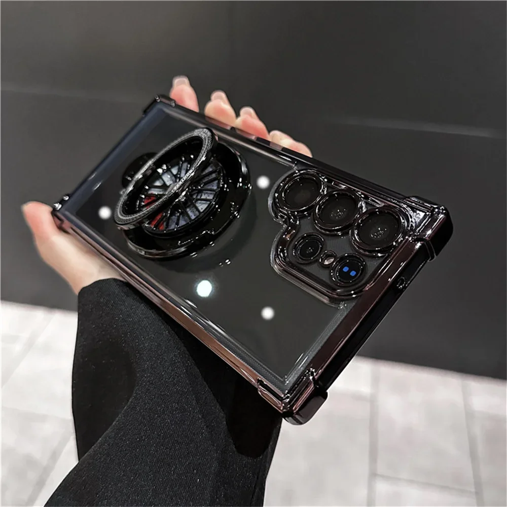 Luxury Gyro Holder Stand Case - Shockproof Clear Back Cover