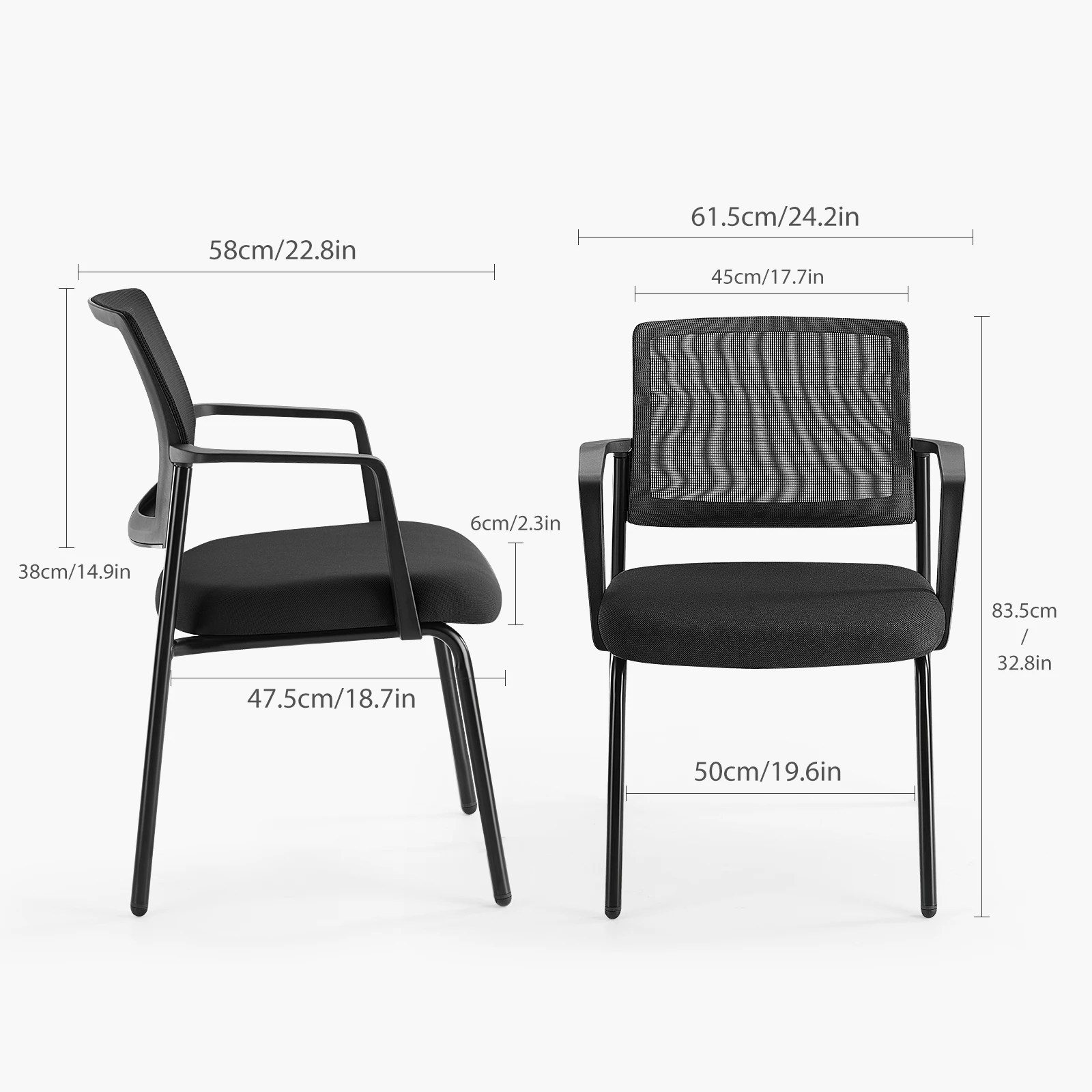 JHK Mesh Back Stacking Arm Chairs 2 Pack For Home and OfficeEasy to Use and Store Outdoor and Indoor Sturdy Metal Chairs 4