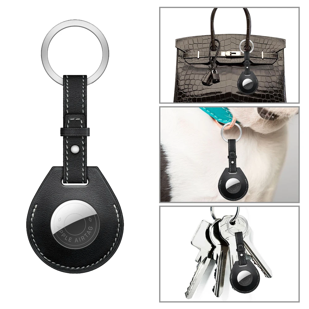 Key Ring Airtag Hermes Luggage Tag For Apple Air Tag Case Genuine