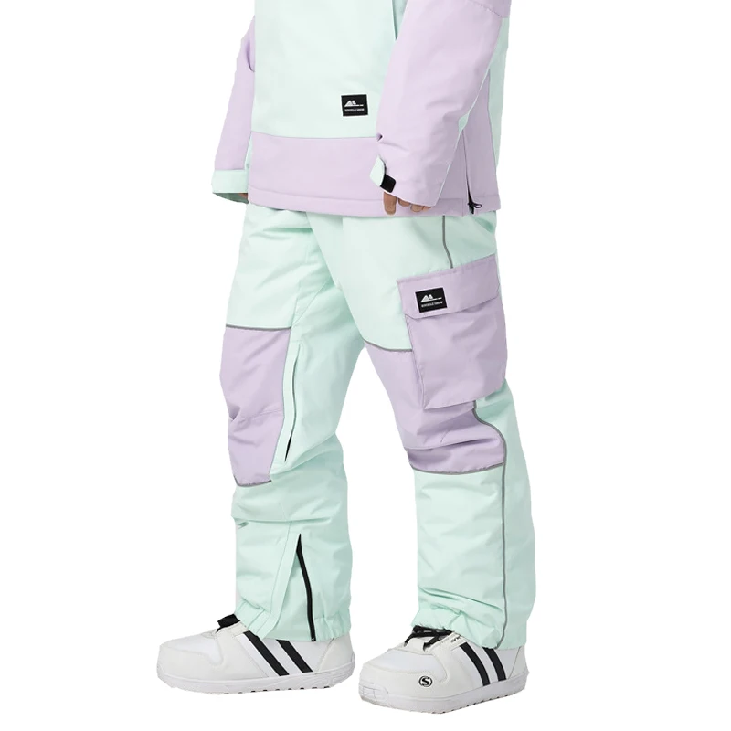 

Men Women Winter Waterproof Ski Pants Outdoor Windproof Warm Breathable Professional Snowboarding Pants Snow Sports Bibs Pants