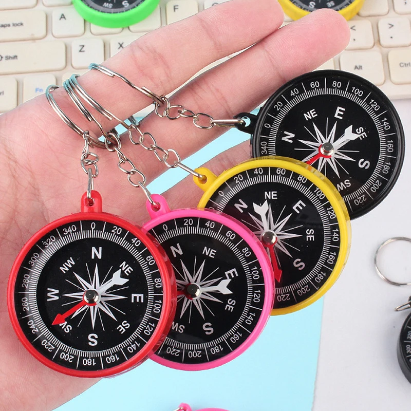 

5/10Pcs Outdoor Early Learning Educational Toys Colorful Camping Hiking Pocket Compass Toys Keychain Kids Birthday Party Favors