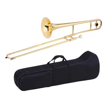 Professional Grade Tenor Trombone Authentic Performance Instrument Gold Brass Material Transposition Trombone