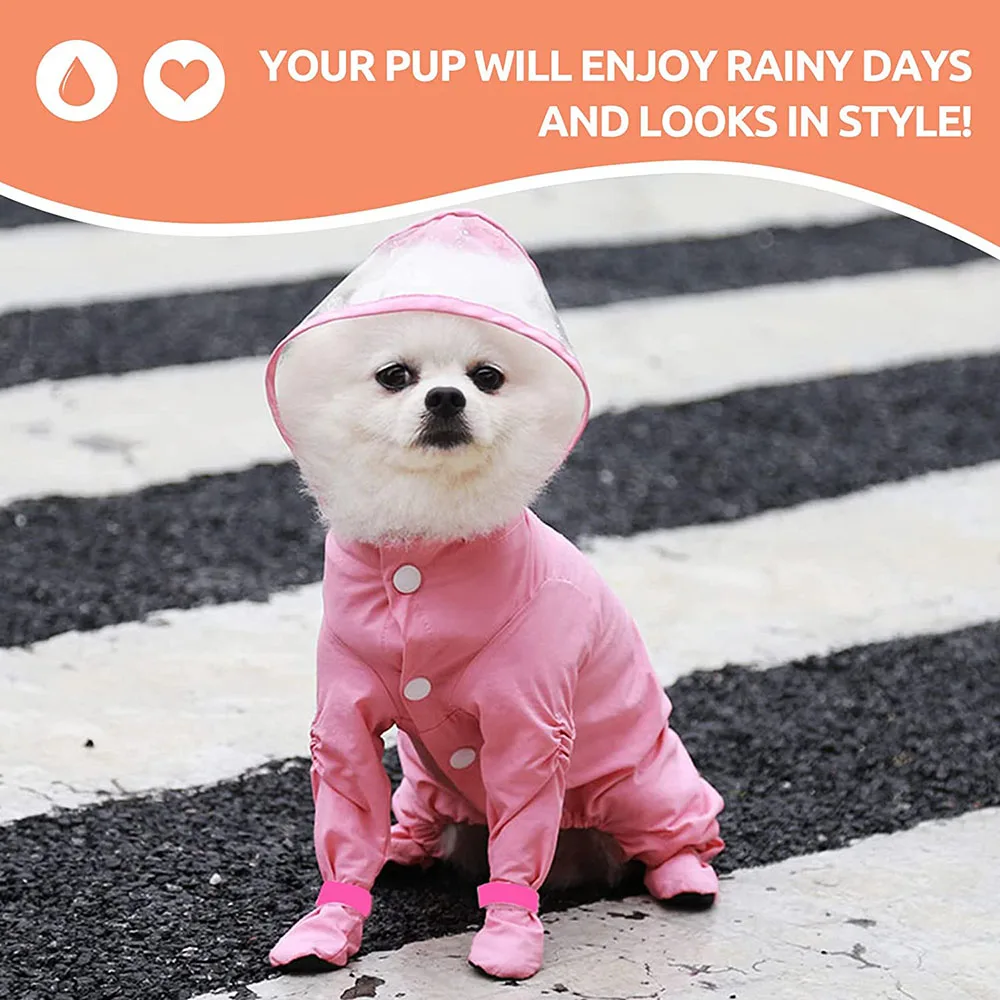 Lovelonglong Border Collie Dog Hooded Raincoat, Collie Rain Jacket Poncho  Waterproof Clothes with Hood Breathable 4 Feet Four Legs Rain Coats for