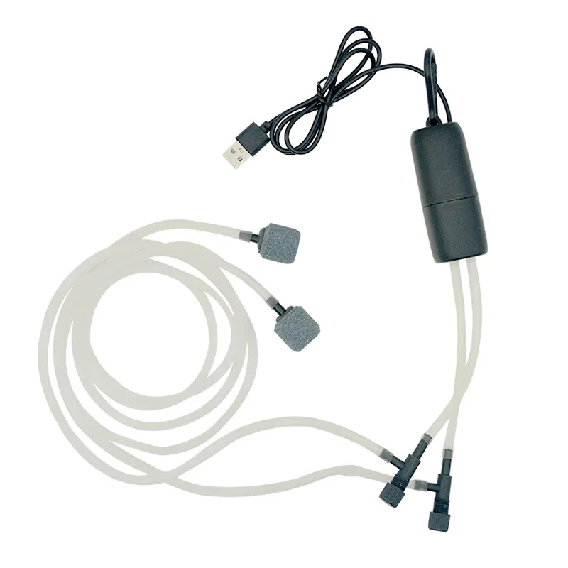 Aquarium USB Oxygen Air Pump Fish Tank Portable Dual-hole Silent Air Compressor Aerator Mini Adjustable Air Volume Accessories