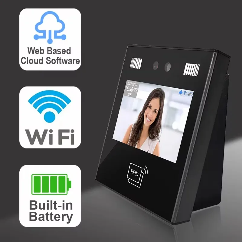 4.3 Inch Touch Screen Cloud Based TCP/IP 0.8T NPU Wifi Supported SDK Smart Face Time Attendance System Machine