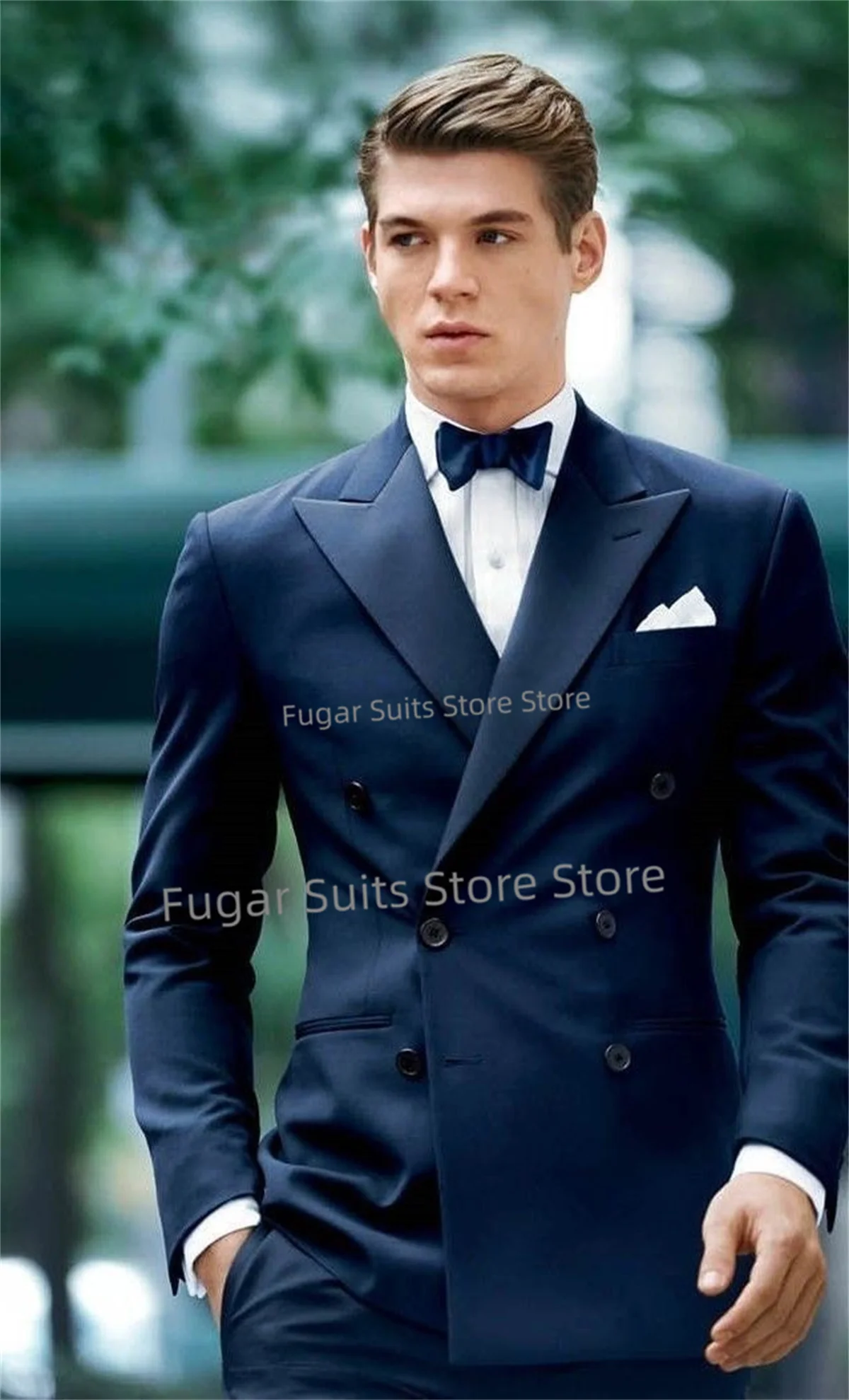 2023 New High-end Fashion Summer Style Men Suits Custom Slim Fit Double Breasted Man Suit Groom Tuxedos Bespoke Set(Jacket+Pants