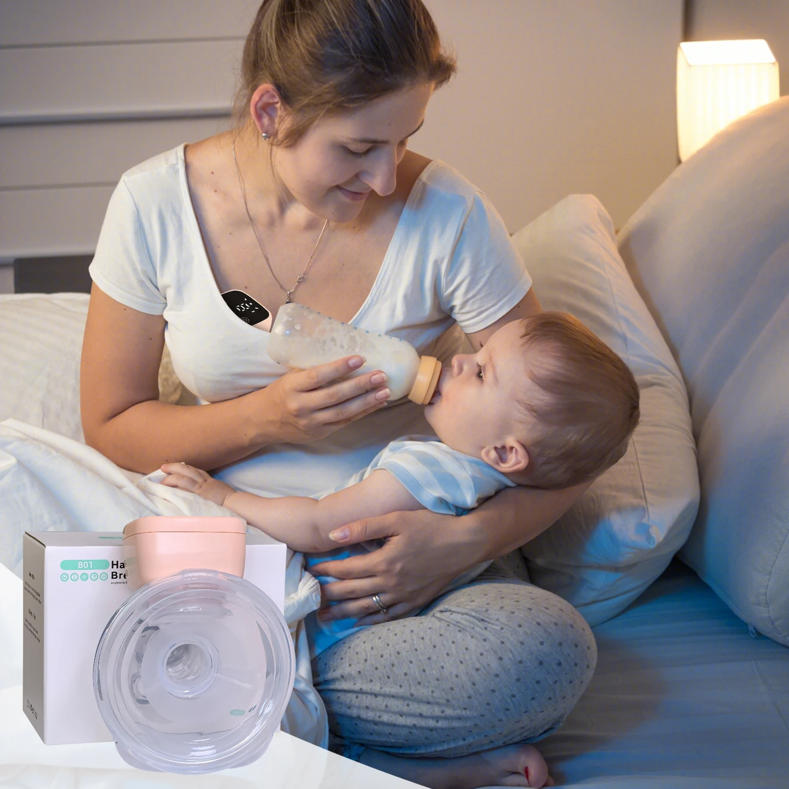 Wearable Hands-Free Electric Breast Pump with 3 Modes & 9 Suction Levels, Silent Comfort,