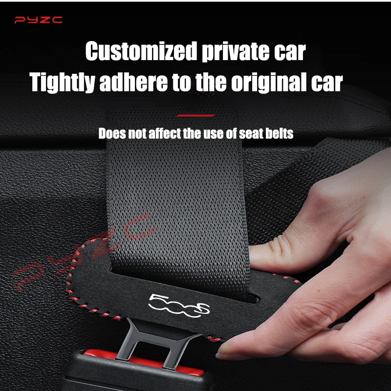 Car Seat Belt Buckle Plug Protective Cover For Fiat 500C 500S 500 Car Safety Seatbelt Anti-scratch Auto Interior Accessories