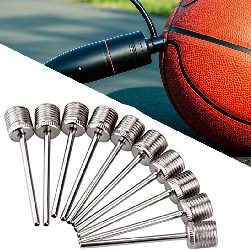 10-60Pcs Stainless Steel Pump Pin Sport Ball Inflating Pump Needle For Football Basketball Soccer Inflatable Air Valve Adaptor