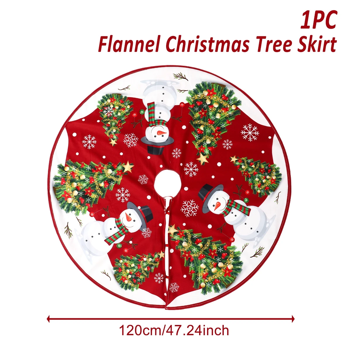 thumbnail image 1 of Falda de árbol de Navidad con muñeco de nieve y alce, decoración navideña para el hogar 2024, adorno de Papá Noel para árbol de Navidad, Año Nuevo 2025, 1 of 5
