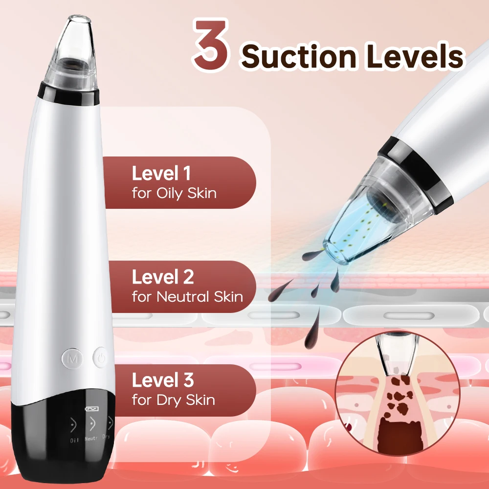 Blackhead Remover Vacuum Suction Acne Pore Cleaner Electric Nose Face Deep Cleansing Skin Care Device Birthday Christmas Gift