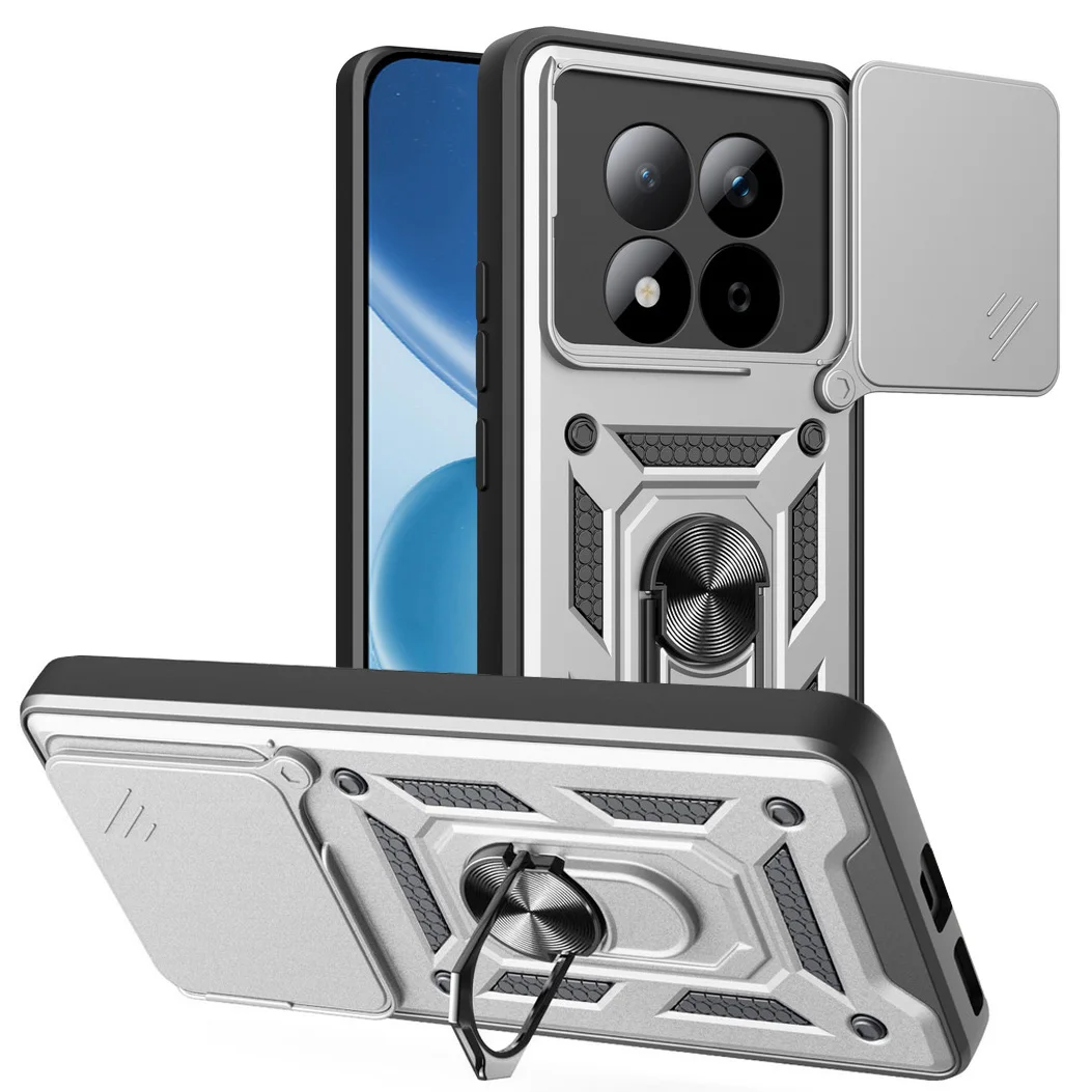 Enhanced Protective Armor Hybrid Case with Metal Ring Holder