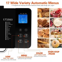 17-in-1 bread maker, 710W dual heater bread maker, 2LB stainless steel bread maker, with nut dispenser and ceramic pot 2