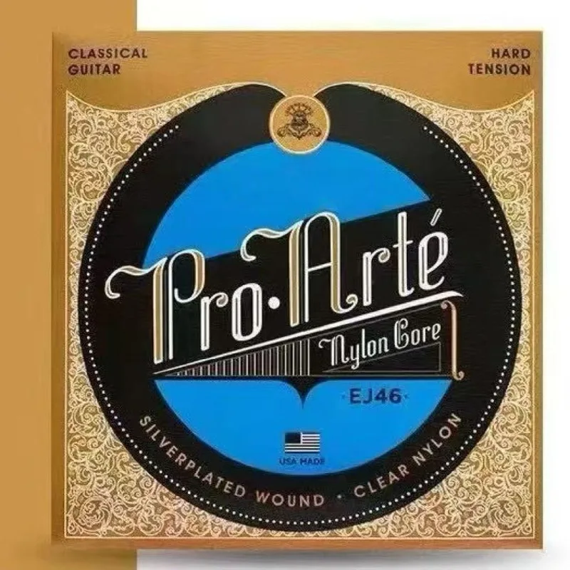 Folk Acoustic Guitar String Set of 6 Rust Resistant Strings, Durable Classical Strings EJ45EJ46EJ49EJ27n, Music Accessories