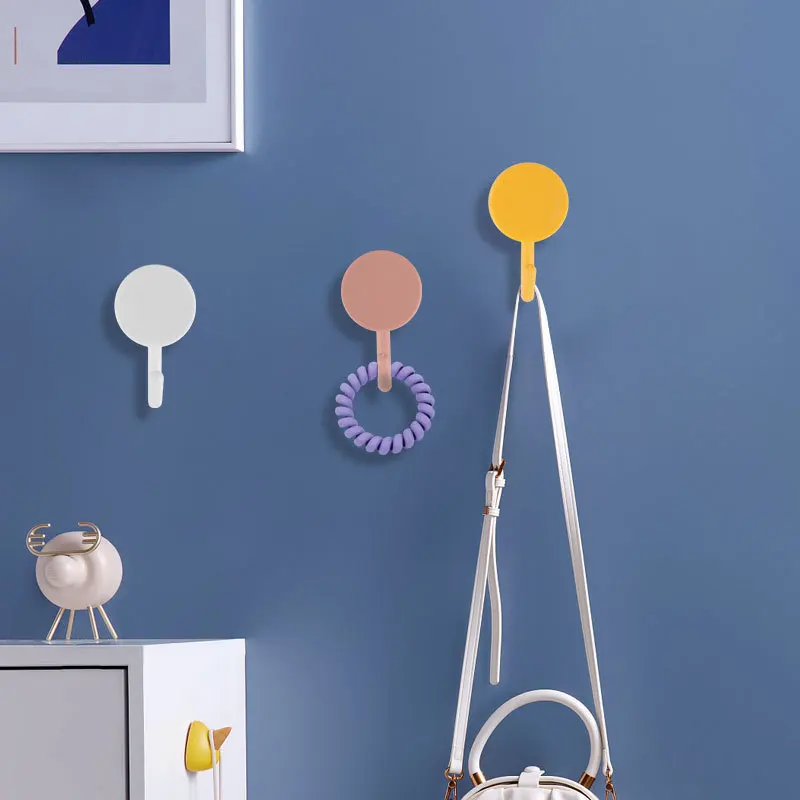 5/10PCS Self Adhesive Wall Hook Strong Without Drilling Bag Bathroom Door Kitchen Towel Hanger Hooks Home Storage Accessories