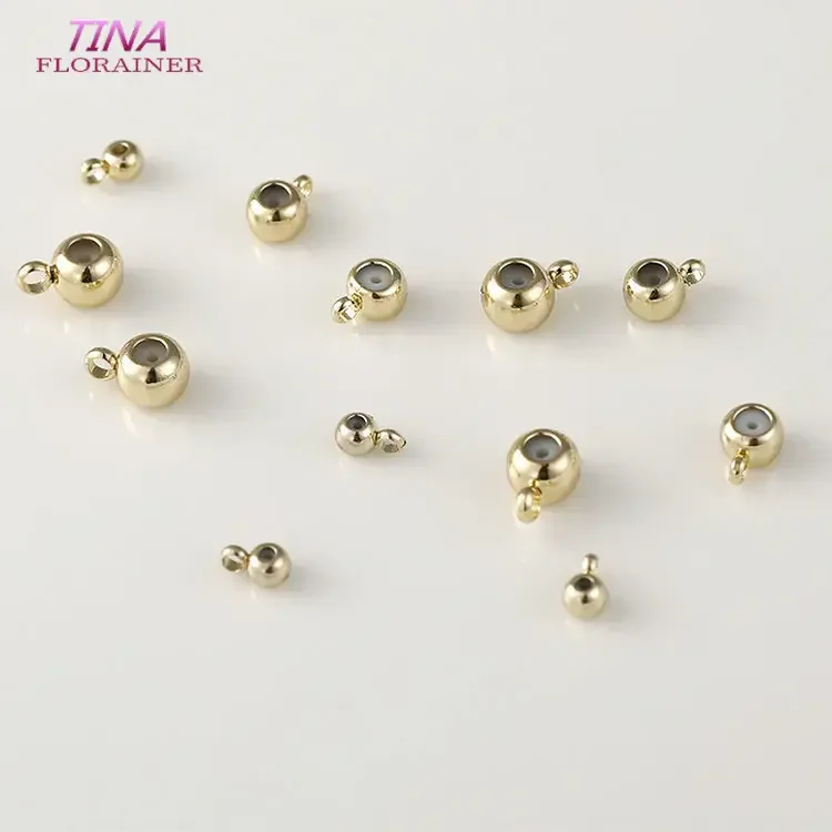 3MM 4MM 5MM 14K Gold Farbe Überzogen und Gummi Spacer Perlen Charme Stecker Diy Schmuck Erkenntnisse zubehör