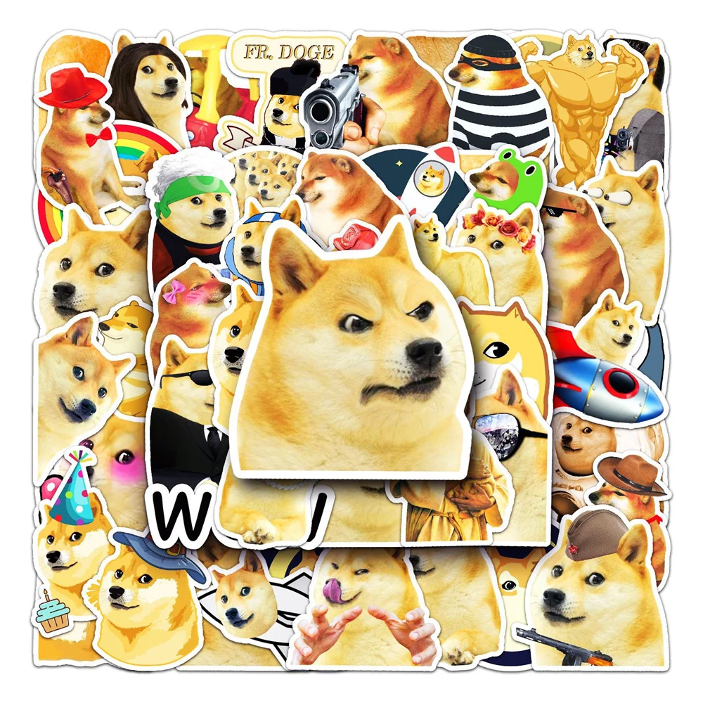 10/30/50 pçs novo cão doge engraçado meme adesivos para bagagem portátil ipad skate telefone móvel notebook adesivos atacado
