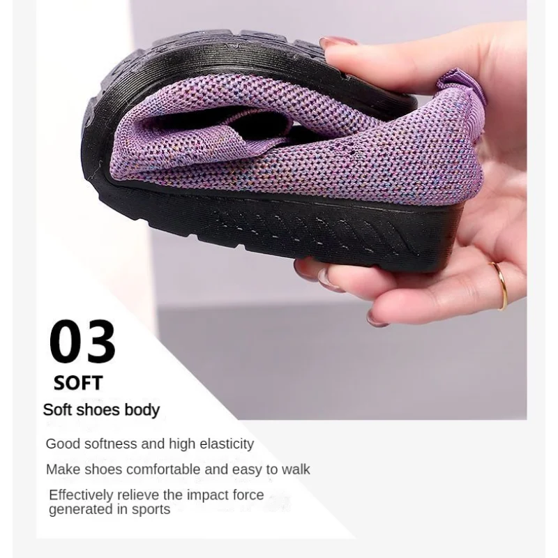 New Mesh Breathable Sneakers Women Breathable Light Slip on Flat Casual Shoes Ladies Loafers Socks Shoes for Women