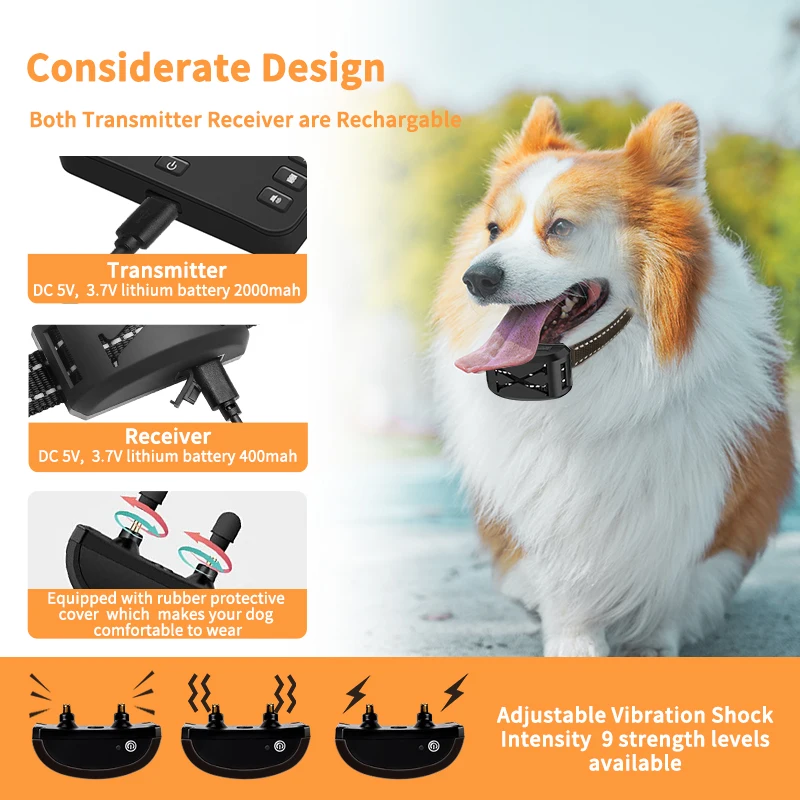 unsichtbarer zaun hund vibration 2-in-1 Wireless Dog Invisible Fence Electric Fence for Dogs With Big LCD  Screen Control Remote Adjustable & Waterproof Wireless Fence for Dogs main image 0