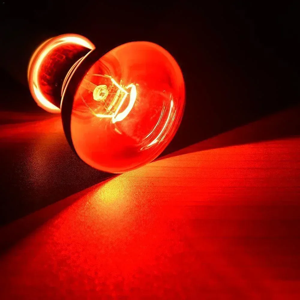 220V UVA Amphibious Red Heating Lamp 25/40/50/75/100W Infrared Lamp Glass Bulb Accessories Reptiles Snake Lizards E27 Reptile Heating Lamp Reptile Light Bulb Reptile Lamp Bulb