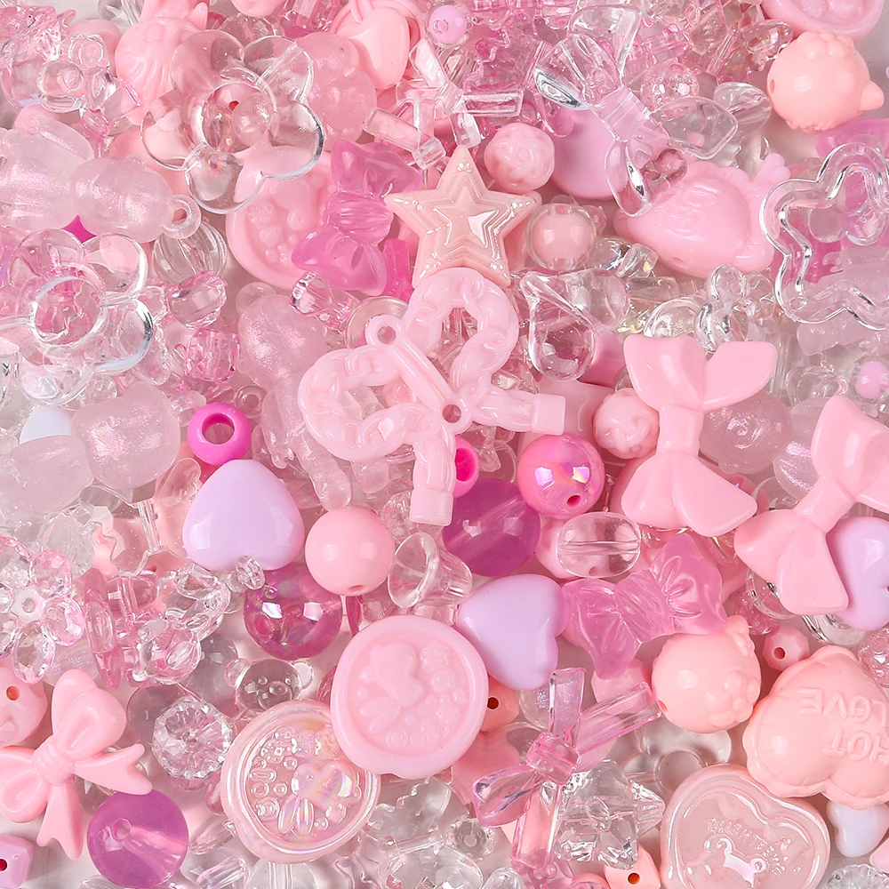 20g Fashion Cute Random Mixed Plastic Acrylic Beads For DIY Necklace Bracelet Cellphone Strap Jewelry Craft Making Accessories