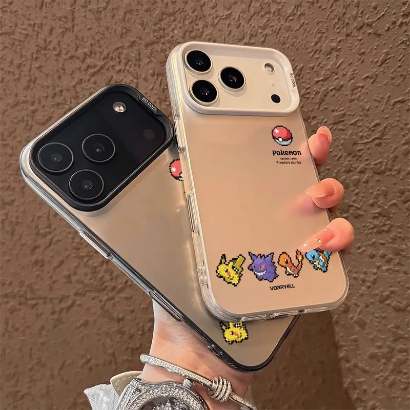 Cute Pixel P-Pokemon Pattern Phone Case For iPhone 17 16 15 14 13 12 11 Pro Max XR XS MAX 7 8 PLUS MINI INS Luxury Matte Cover 4