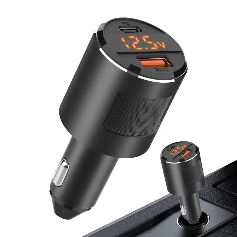 

USB Car Charger Car Adapter Socket Cigarette Lighter 65W Quick Charging Block Adapter With 2 Ports For Car Interior Accessories
