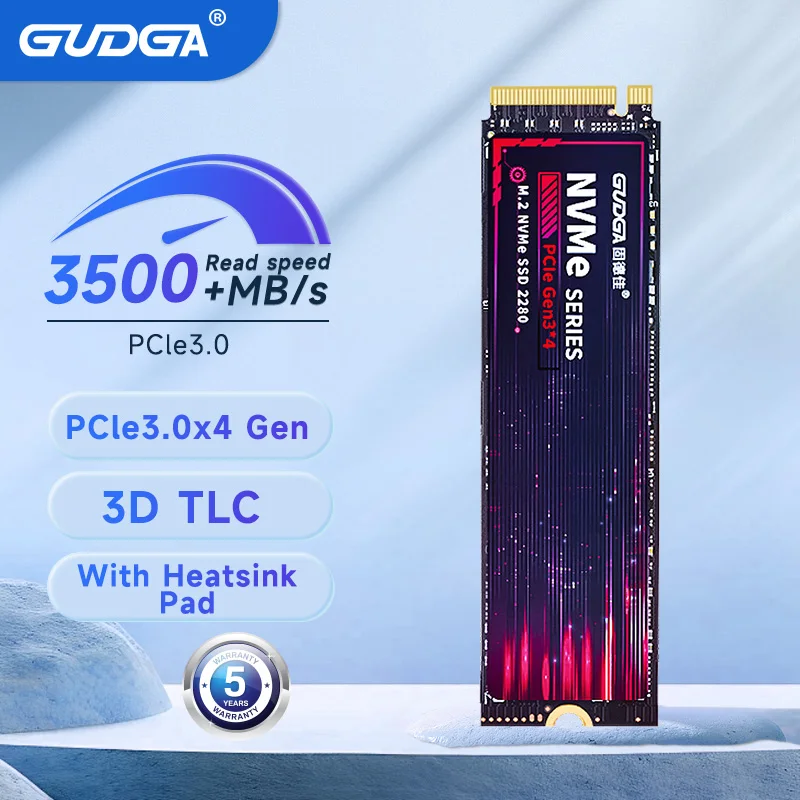 

GUDGA SSD M2 1TB Ssd M.2 SSD 1TB 512GB 256GB 128G M.2 2280 Internal Solid State Drive PCIe 3.0 ×4 Hard Disk for Laptop Desktop