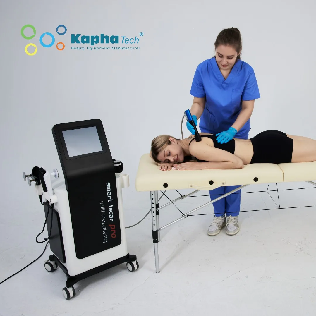 Eswt Shockwave Therapy Smart Tecar Diothermy Ultrasound Physiotheray Massage Machine Per Alleviare Il Dolore E La Bellezza