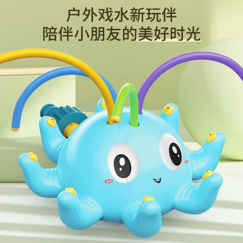 Octopus Water Spray Sprinkler Toys with Wiggle Tube Arms Bathtub Shower Pool Garden Yard Lawn Outdoor Toy for Boys Girls 2