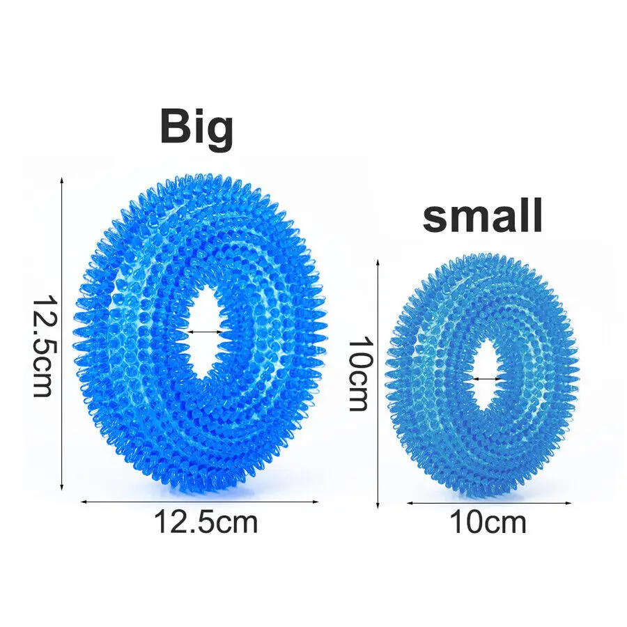 Pet Dog Toys Puppy Sounding Toy Molar Squeaky Tooth Cleaning Ring TPR Training Pet Teeth Chewing Toy Thorn Dog  Accessories 2