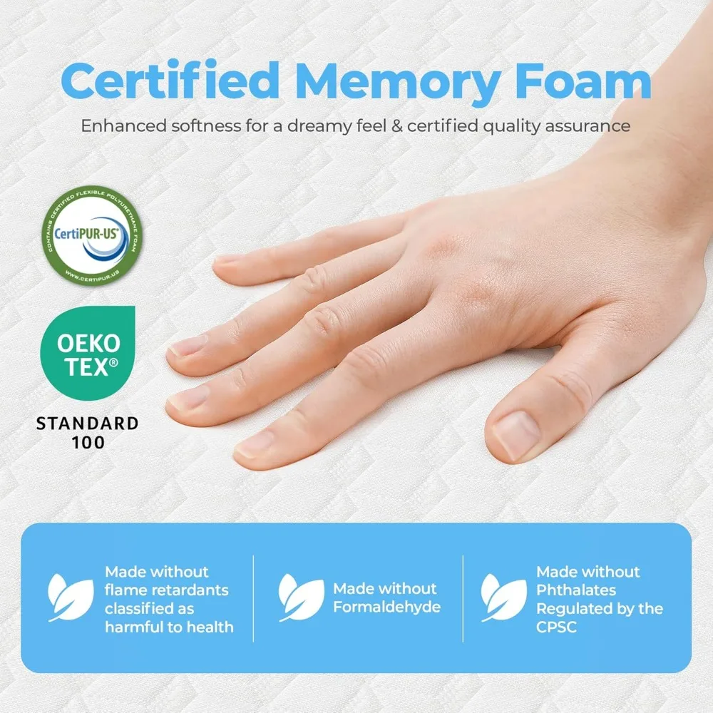 8 Inch Cooling Gel Memory Foam Mattress Medium Firm,Mattress in Box Enhanced Pressure Relief Removable Soft Cover No Fiberglass 4