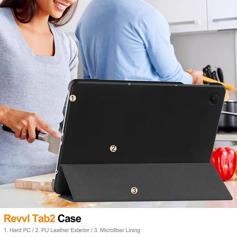 Deluxe Tri-Folding Leather Stand Smart Tablet Case Cover
