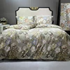 4Pcs Vintage Oil Printing Style Luxury Bedding Set 1000TC Egyptian Cotton Duvet Cover Set Bed Sheet/Fitted Sheet Pillowcases 1