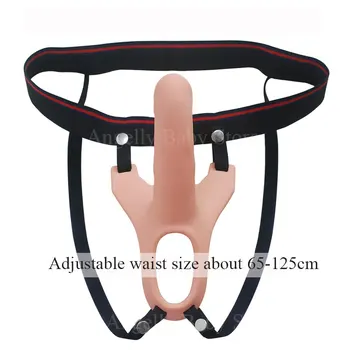 GaGu Hollow Silicone Strapon Dildo For Men Penis Pump Extend Strap On Dildo No Vibration Strap-On Penis Extender With Harness 6