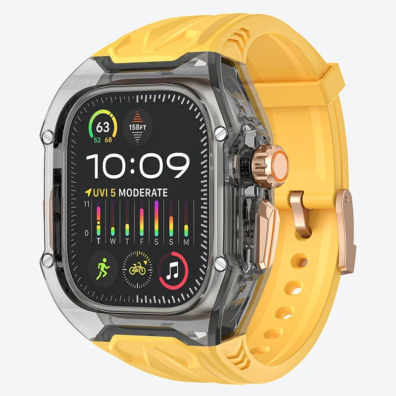 Premium Apple Watch Enhancement Kit with Transparent Bezel and TPU Strap