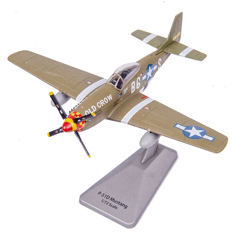 

Diecast Scale 1：72 US World War II P-51D Mustang Fighter Alloy Aircraft Military Model AK0725 Collection Toy Gift