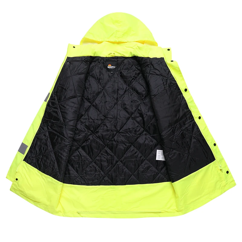 Reflective Winter Jacket Men High Visibility Hi Vis Workwear Jacket Waterproof Windproof Safety Construction Worker Clothes Men 5