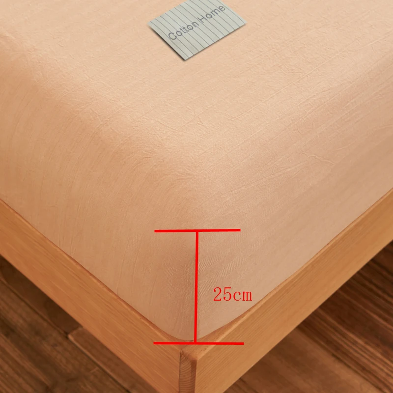 100% Cotton Soft Fitted Sheet with Elastic Bands Non Slip Adjustable Mattress Cover for Double King Queen Bed 90x200 150x200 180 6