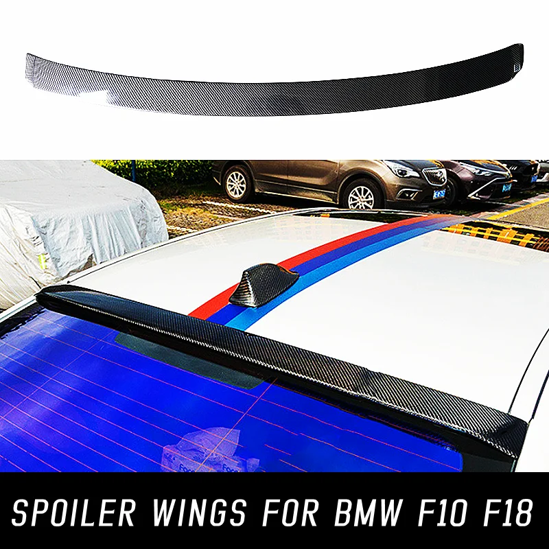 

For 2010-2017 BMW 5 Series F10 F18 520i 528i 535i 530i 525i Rear Window Roof Spoiler Wings Black Carbon Car Tuning Accessories