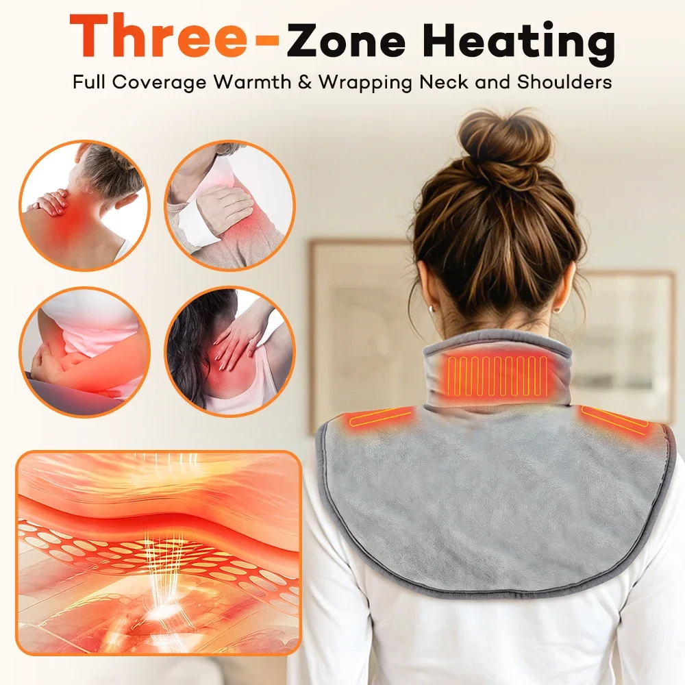 Therapeutic USB Heated Shoulder & Neck Wrap with Adjustable Heat Settings