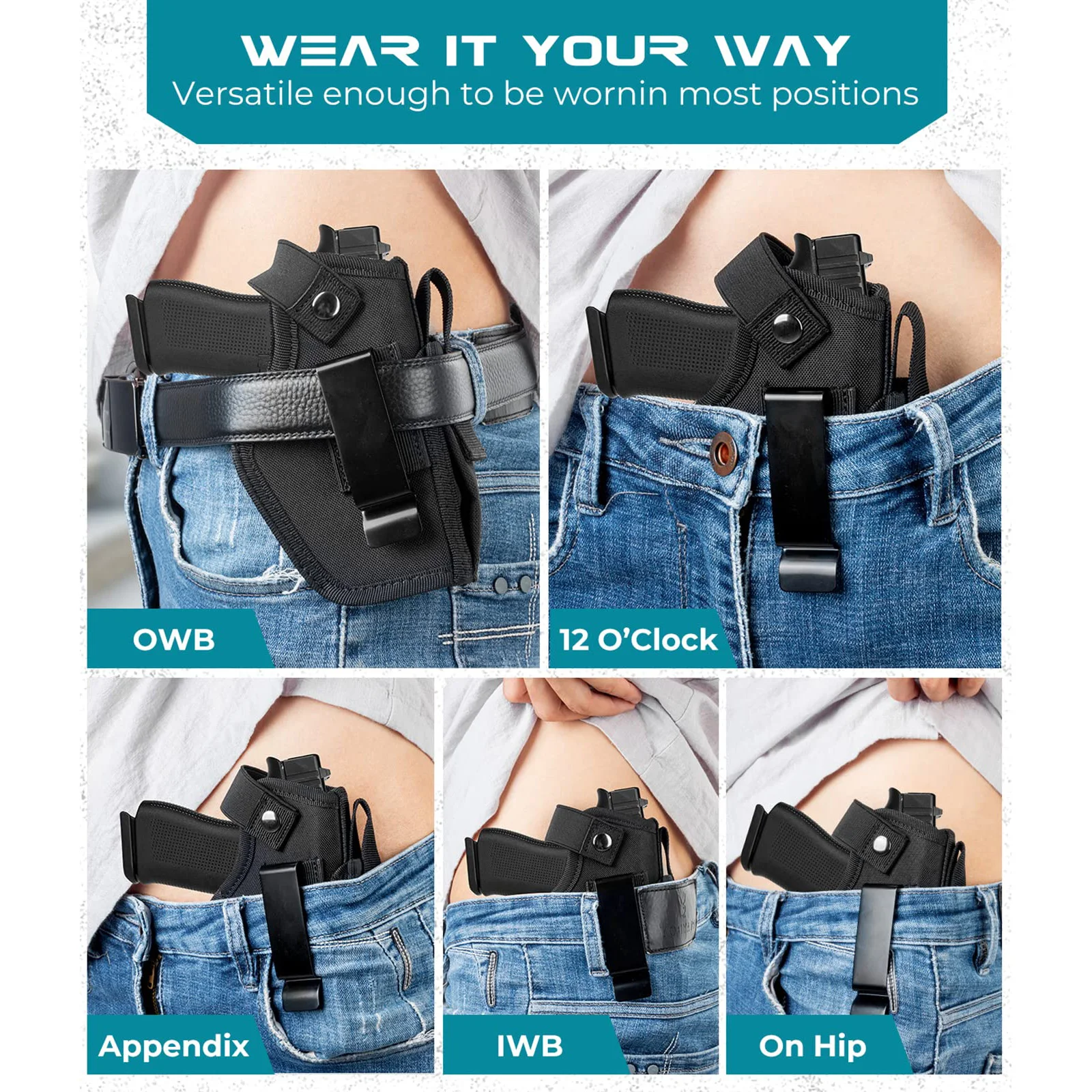 Nylon Concealed Carry Pistol Holster for 380 45ACP