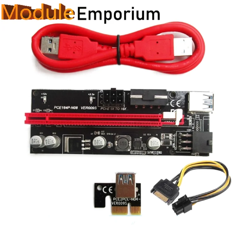 VER009S PCI-E1X to 16X удлинительная линия PCIe к PCI-E графическая карта черный золотой банд адаптер карта переводная карта
