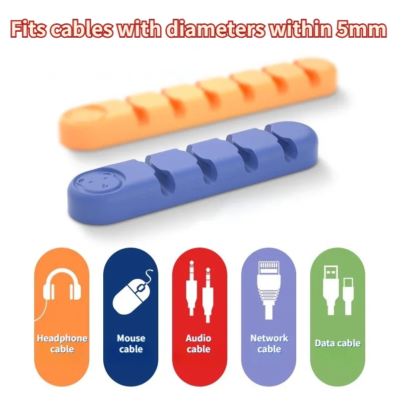 Desktop Cable Organizer Fixer Silicone Data Cord Organizer Fixed Desk Electric Wire Clip Keeper Wall Network Cable Management
