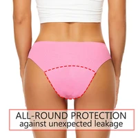 Seamless Cotton Menstrual Panties 4-Layer Leakproof Fast Absorption Teenager Macaron Period Panties Mid-Rise Incontinence Undies 2