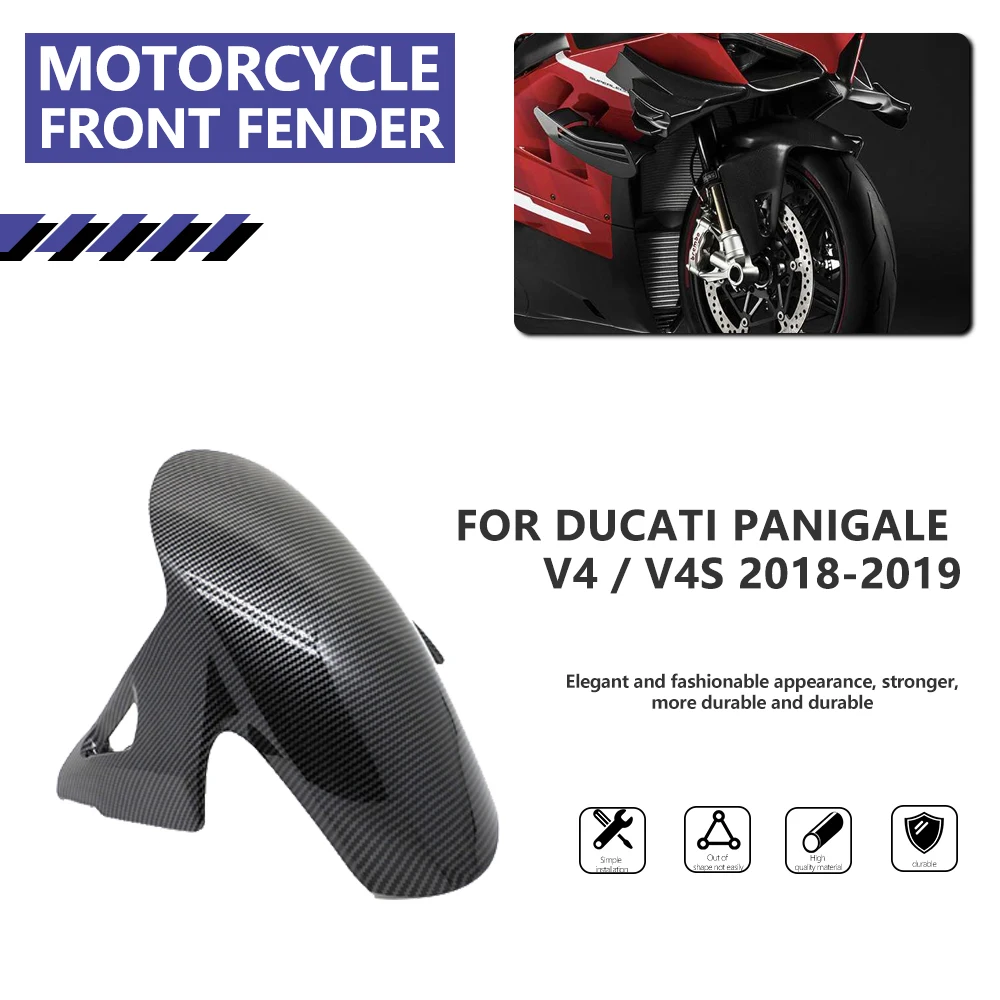

Motorcycle Front Fender Mudguard ABS Plastic Carbon Fiber Splash Cover For Ducati Panigale V4 / V4S 2018 2019