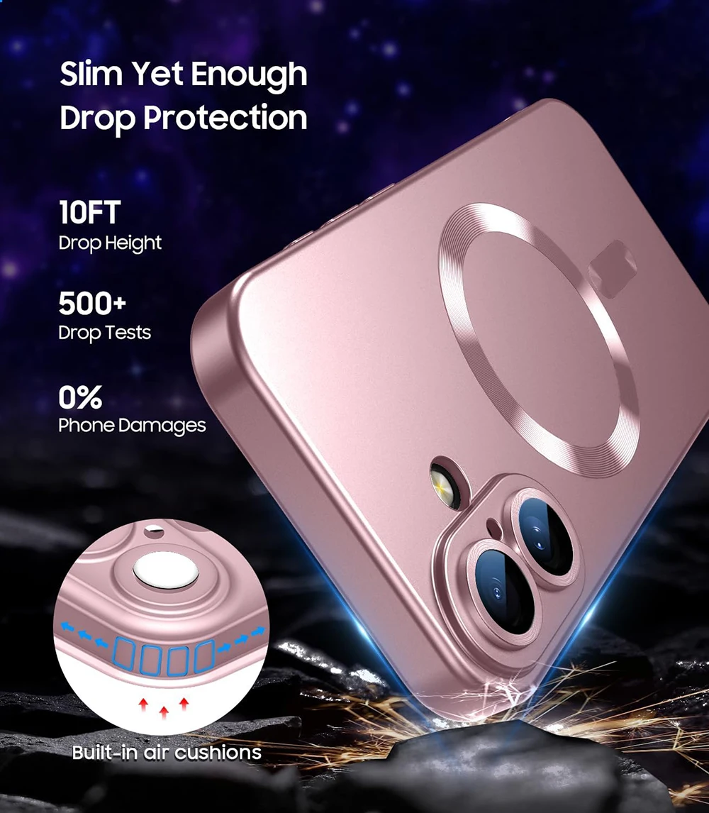 Luxury Metallic Paint Silicone Soft Case with Magnetic Back Shell