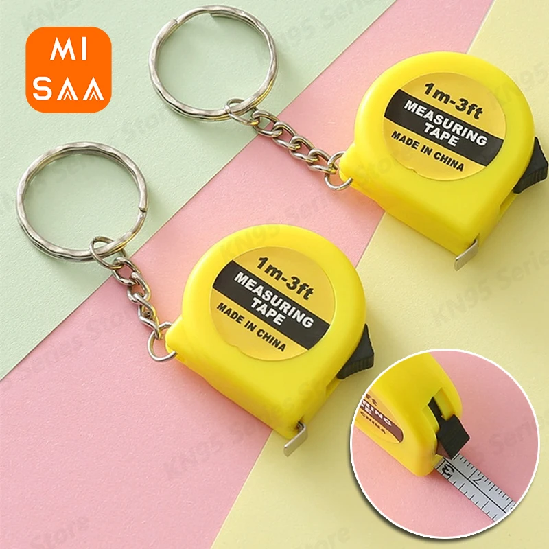 

Mini Measuring Tape Portable Keychain Automatic Telescopic Ruler 1m/3ft Car Keyring Tool Children Height Ruler Household Tools