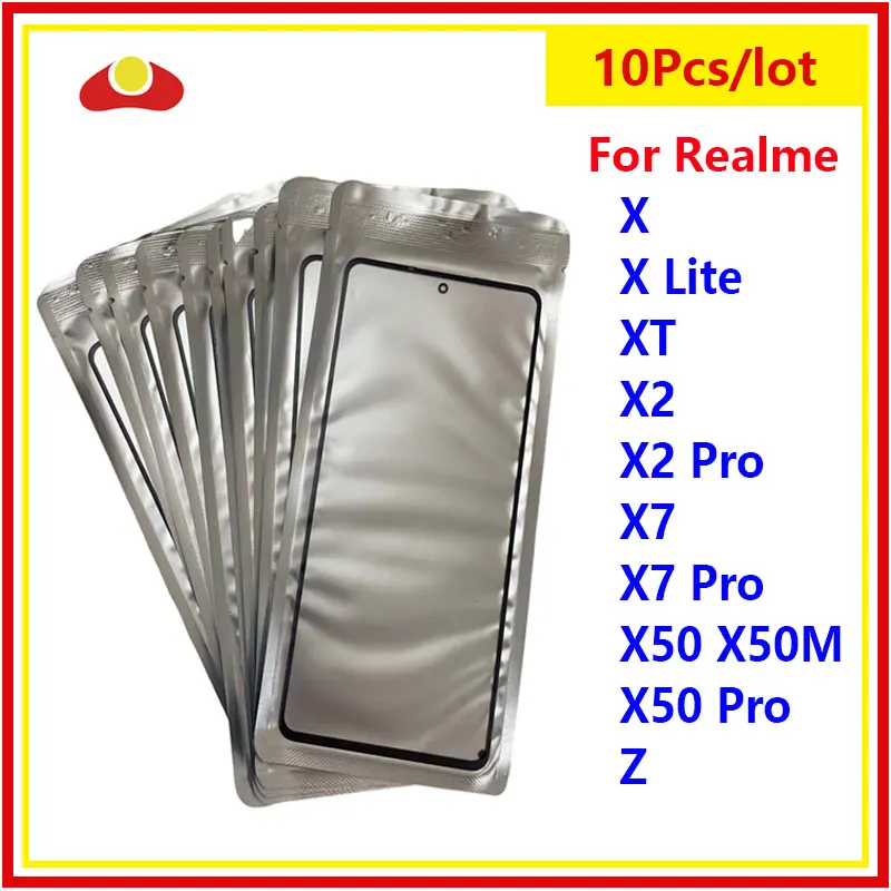 

10pcs TOP QC For Realme X50 X50M X7 X2 Pro XT X Lite Z LCD Front Touch Screen Lens Glass with OCA Glue Replacement